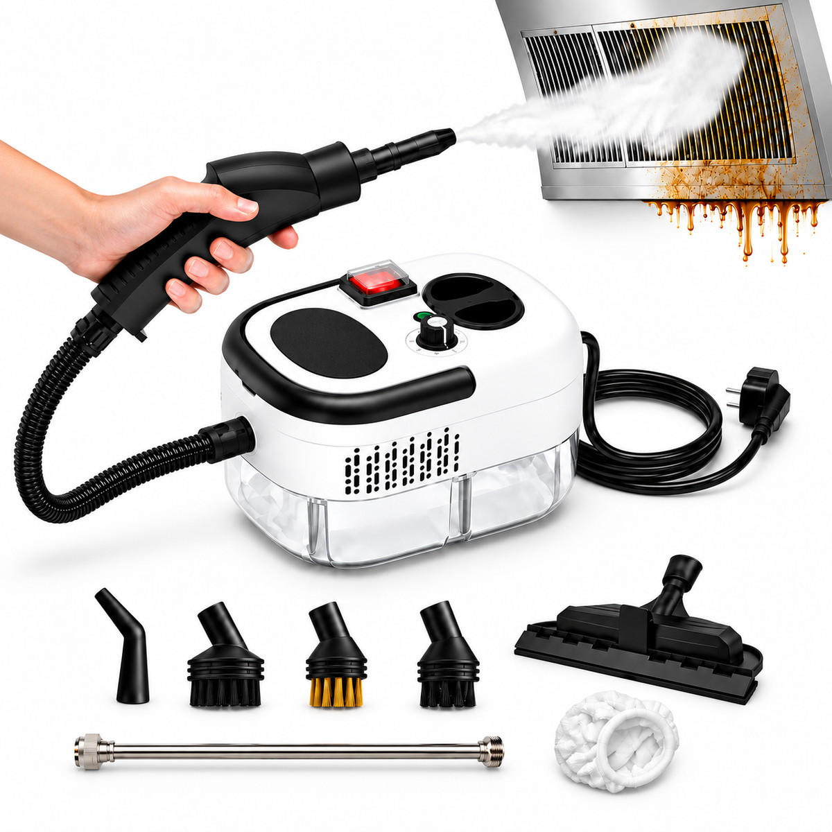 Limpiador Vapor Eléctrico Presurizado Multiusos con 9 Accesorios – Oferta Especial 50% OFF 🎁